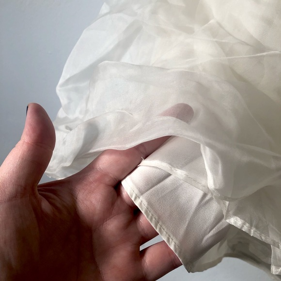 ModCloth white & ivory embroidered party dress with sash - Picture 5 of 11